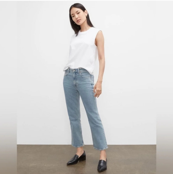 Club Monaco Denim The Kick Crop Flare Jeans High Rise Flare Crop Leg 27 (4) - Picture 7 of 16